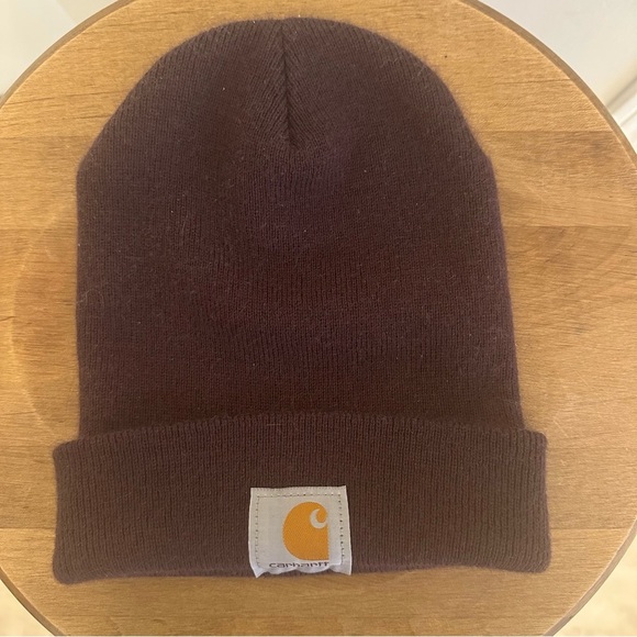Carhartt Knit Beanie Toque Hat Adult One Size Model A18 V26 Dark Brown Colour - Picture 1 of 7
